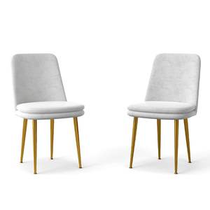 Chaises de salle à manger d'appoint PPL de style moderne du milieu du siècle, sans accoudoirs, avec coussins épais et pieds en métal robustes pour une utilisation en cuisine - Product Image 1