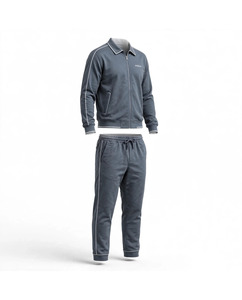 Chándal Deportivo Personalizado para Hombre, Manga Larga, Cuello Camisero, Color Sólido, Informal, Transpirable, Ligero, de Poliéster y Algodón - Product Image 3