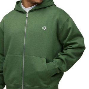 Heavyweight Cotton Fleece Zip Hoodie Men Oversized Blank Hoodies for Men Streetwear Customized OEM Factory Direct Supply - Product Image 5