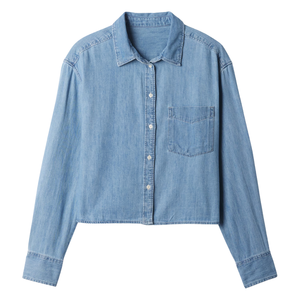 Camisa Vaquera para Mujer, Tela Vaquera Cómoda, Algodón Personalizable al por Mayor - Product Image 1