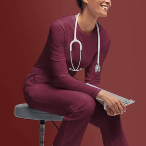 Camiseta Médica Personalizada para Enfermeras, de Manga Larga, Cuello Redondo, Cómoda, Elástica y Suave, para Usar Debajo del Uniforme - Product Image 3