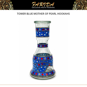 Hot Selling Good Quality Traditional Handmade Stainless Steel Egyptian Tower Blue Mother of Pearl <b>Hookahs</b> for Wholesale Purchase - Product Image 5