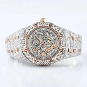 Reloj de Lujo para Hombre, Estilo Hip Hop, con Incrustaciones de Diamantes, Movimiento Automático, Esqueleto, Completamente Adornado con Moissanita - Product Image 4