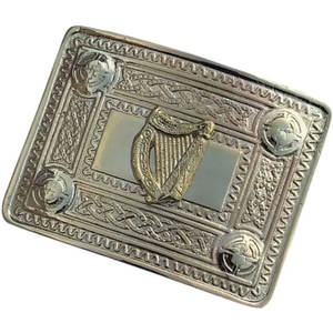 Hebillas de cinturón celtas para hombre con diseño de arpa irlandesa, acabado antiguo/cromado/dorado, las más vendidas al por mayor para el estilo Highland - Product Image 5