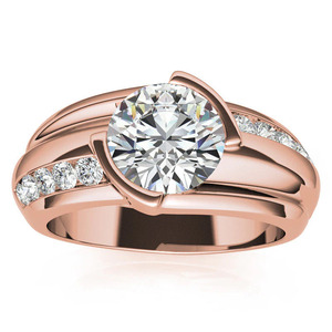 Anillo de compromiso para hombre con diamante cultivado en laboratorio de corte redondo en oro blanco - Product Image 4
