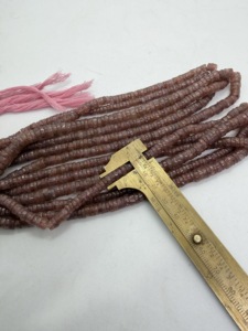 Perles de pierre de lune pêche en forme de pneu Heishi en gros, 5-6 mm, brin de 16 pouces, fabricant et fournisseur pour la fabrication de bijoux - Product Image 3