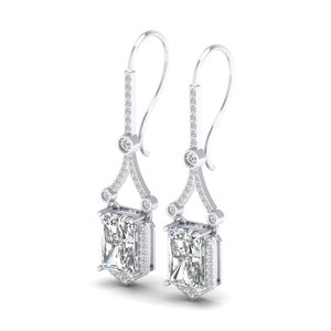 REYES Wholesale Price 7 Carat HPHT CVD Lab Grown Diamond <b>Earrings</b> in 925 Sterling <b>Silver</b> Wedding Party Wear Jewelry For Women - Product Image 3