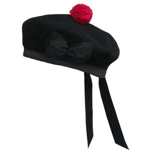 Bonnet Balmoral en laine marron avec bande à carreaux et pompon, unisexe, pour adulte, idéal pour les fêtes d'hiver - Product Image 3