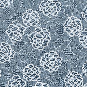 Tissu en dentelle florale à grandes roses, largeur 147 cm, dentelle extensible avec motif de feuilles en filet pour robe de mariée, chemisier, tissu élégant - Product Image 1