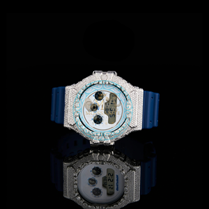 Top Quality Round Cut Diamond <b>Watch</b> in Rubber Band Moissanite Diamond Custom Smart Dial Premium Diamond <b>Watch</b> For Unisex Party - Product Image 1