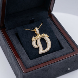 Iced 925 <b>Silver</b> Rose Gold Plated Moissanite Hip Hop Custom <b>Initial</b> Alphabet Letter Diamond Pendant Cross Thrones Design <b>Necklace</b> - Product Image 4
