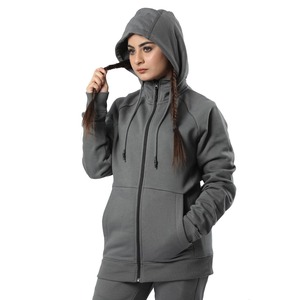 Conjunto Deportivo Casual de Invierno para Mujer con Sudadera con Cremallera y Pantalones Jogger, Traje de Gimnasio con Capucha y Diseño Sólido - Product Image 5