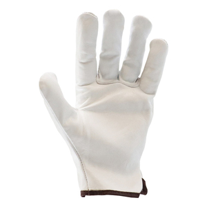 Custom Design <b>Heat</b> Resistant Cow Leather Working Gloves White Color Industrial Safety Full Palm Work Gloves With Elastic Cuff - Product Image 4