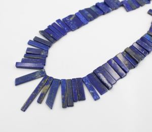 Cuentas de lapislázuli natural de forma elegante y lisa, piedras preciosas de lapislázuli azul natural, longitud de 16 pulgadas. - Product Image 4