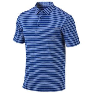 Chemise décontractée bleue unie à manches courtes pour homme, tricotée, coupe classique, boutonnée, 100 % polyester, séchage rapide, service OEM - Product Image 4