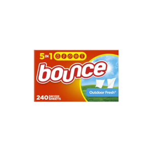 Feuilles assouplissantes pour sèche-linge Bounce Pet Hair and Lint Guard Mega avec 3X anti-poils d'animaux, parfum frais, 180 unités - Product Image 1
