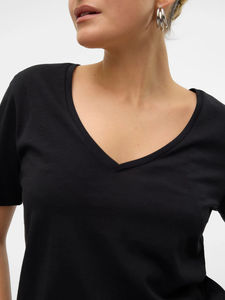Camisetas de algodón de cuello en V para mujer, nueva moda, ligeras y transpirables, camiseta de manga corta para mujer, ropa de verano - Product Image 6