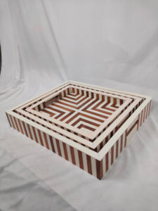 Plateau de service élégant et moderne en bois avec incrustations florales, de haute qualité, avec plastique, très bon marché, en provenance d'Inde - Product Image 5