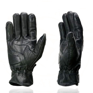 Samroz Sports Men's Perforated Leather Full Finger Motorcycle Hand <b>Gloves</b> W/Breathable ‘Open Knuckle - Product Image 4