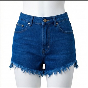 Shorts en jean tendance à bords effilochés pour femme – Élégants, décontractés, couleur personnalisable, taille haute, bas de tenue streetwear pour femme - Product Image 1