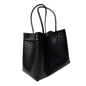 Bolso Tote Tejido de Estilo Elegante, Bolso de Hombro para Mujer con Patrón de Cestería Hecho a Mano, Material Reciclado Ecológico para Viajes y Playa - Product Image 2