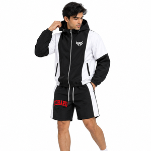 <b>Trendy</b> Custom Panel Jackets Embroidery Patch logo Shorts Windbreaker Set Lightweight Nylon Patchwork Summer Track Suit <b>Hoodies</b> - Product Image 5