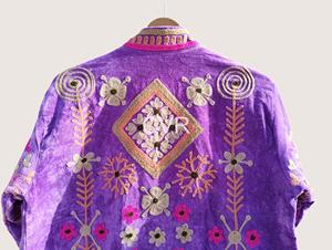 Chaqueta Bohemia con Cuello Mandarín, Bordado Floral, Manga Larga, Talla Grande, Ropa Exterior para Mujer, Estilo Casual de Otoño - Product Image 4