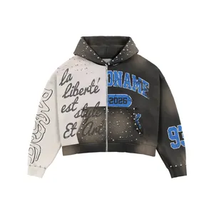 Ensemble sweat à capuche rose color block pour homme, style streetwear, imprimé, en molleton bouclette, pour l'automne, avec logo et pantalon à cordon de serrage - Product Image 3