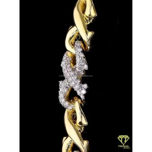 12mm Infinity Link <b>Chain</b> 18K Gold Plated <b>Iced</b> <b>Out</b> Cuban Link <b>Chain</b> Lab Grown Diamond Hip Hop Jewelry - Product Image 3