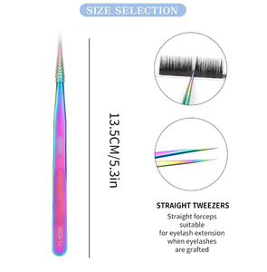 Black Silver Grip Eyelash Tweezers <b>Pink</b> <b>Box</b> Packing Isolation Private Label Fiber Tip Volume Lash Tweezers for sale - Product Image 3