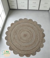 Jute Geflochtener Umweltfreundlicher Teppich Naturbraun Handgefertigt Modern Schlafzimmer Einfarbig Mittellanger Flor Jute-Rückseite Rutschfest