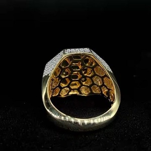 New Collection Round Cut Lab Grown 10K Yellow <b>Gold</b> <b>Ring</b> With Band VS Clarity White Diamond F Color Engagement <b>Ring</b> for Women - Product Image 1