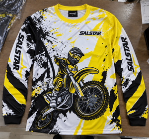 Camiseta de Motocross de Manga Larga para Hombre Salstar, Impresión por Sublimación, Secado Rápido, Camiseta de Carreras de Motocicleta, Amarillo, Negro, Blanco - Product Image 6