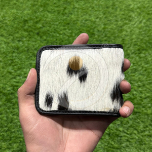 Portefeuille en cuir de vachette naturel fait main, fin et pliable, porte-cartes, portefeuille en cuir au look organique unique - Product Image 1