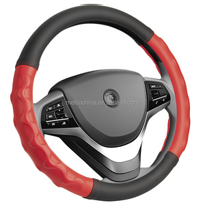 MELCO 38cm Housse de <span class=keywords><strong>volant</strong></span> en cuir respirant et absorbant la transpiration en fibre de carbone de type D pour l'intérieur de la voiture - Product Image 5