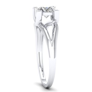 REYES Sterling <b>Silver</b> <b>925</b> Round Cut 0.87 Carat Moissanite Engagement <b>Ring</b> For Women Original 14K White Gold New Arrival Jewelry - Product Image 3