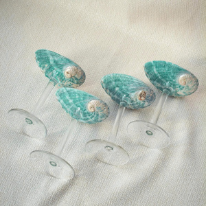 Verres à cocktail en coquillages faits à la main, design côtier, lot de 6, verrerie durable pour les soirées cocktail - Product Image 6