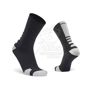 Breathable Solid Sports Crew <b>Socks</b> Quick Dry Athletic Training <b>Socks</b> Ribbed Knitted Football Basketball Soccer <b>Running</b> - Product Image 2