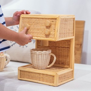 Juguetes de cafetera de ratán en miniatura, juguete de cafetería para barista, máquina de espresso de juguete, juegos de rol para niños - Product Image 5