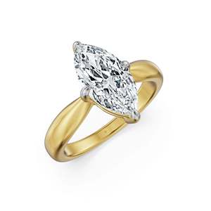 Anillo de Moissanita con Corte Marquesa y Acabado Dorado para Mujer, Diseño Solitario para Compromiso y Joyería Nupcial - Product Image 5