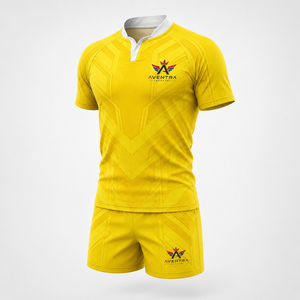 Ensemble uniforme de rugby haut de gamme : maillot et short en tissu polyester respirant et à séchage rapide pour l'entraînement en équipe et les ligues - Product Image 4