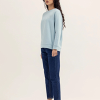 Nouvelle Arrivée 2026 – Sweat-shirt Col Rond Personnalisé pour Femme en Mélange de Coton Doux de Qualité Supérieure, Couleur Unie, Vente en Gros, Pull Décontracté – Direct Usine