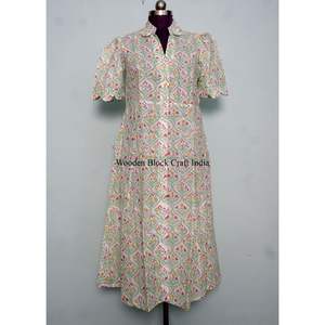 Vestido Midi de Algodón para Mujer con Estampado Floral, Cuello en V, Manga Corta, Estilo Boho, para Bodas, Fiestas Casuales, Traje de Baño, Vestido con Cordones - Product Image 3