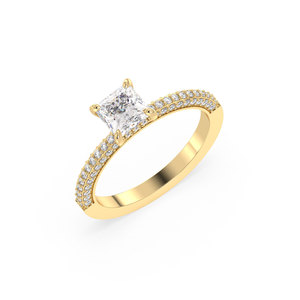 แหวนเพชรทรงโซลิแทร์แบบซ่อนรัศมี REYES Original Design ทองคำแท้ 14K เพชร HPHT CVD ผลิตในห้องปฏิบัติการ สำหรับผู้หญิง เครื่องประดับชั้นดีราคาแพง - Product Image 6