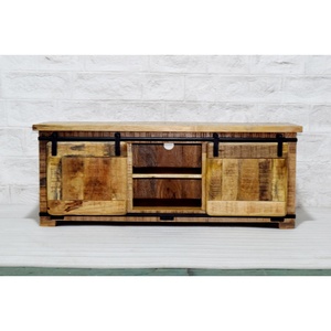 ขาตั้งทีวีไม้มะม่วงแข็งสไตล์อุตสาหกรรมดีไซน์ล่าสุดสำหรับวิลล่าอพาร์ทเมนต์ดิสเพลย์เพื่อความบันเทิงห้องนั่งเล่น - Product Image 6