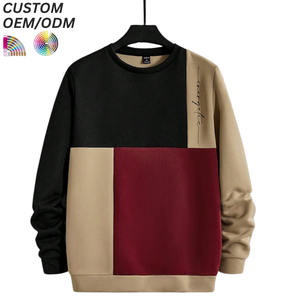 เสื้อสเวตเชิ้ตผู้ชายผ้าฝ้ายสีพื้นแบบสวมหัว คอกลมทรงโอเวอร์ไซส์ สไตล์สตรีท รับทำโลโก้ตามสั่ง รองรับ OEM ODM ขายส่งเสื้อผ้า - Product Image 3