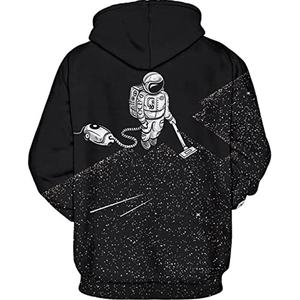 Sweat à capuche personnalisé en gros avec imprimé 3D Astronaute, streetwear pour homme, pull graphique Galaxie, sweat à capuche unisexe surdimensionné 2026 - Product Image 2
