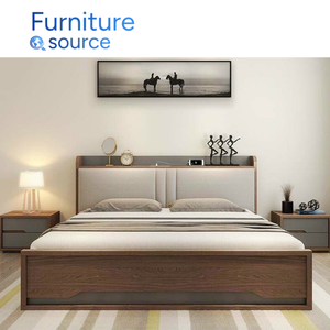 Cadre de lit king-size en bois de qualité supérieure avec rangement relevable intelligent | Lit double en bois massif durable, fabrication directe d'usine au Vietnam - Product Image 1