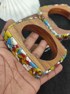 Stylish Resin Marble Wood Bangle Chunky <b>Stack</b> Daily Wear Party Festive Retro Vintage Lucite Cuff Acetate Statement <b>Bracelet</b> - Product Image 3