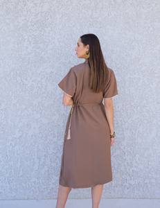 Nuevo atractivo Boho 100% algodón Maxi vestido Vintage bordado pesado trabajo manga corta hasta la rodilla señoras Maxi vestido - Product Image 3